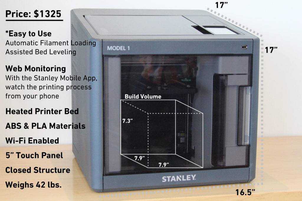 Stanley-Model-1-3D-Printer-2-Dimensions-Specs